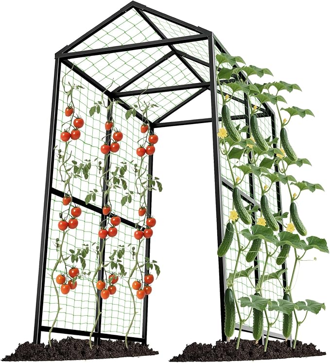 Metal Garden Arch Trellis for Climbing Plants Outdoor, 7.1FT Extra Tall by AIMUCT