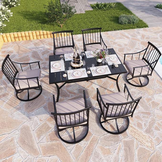 PHI VILLA 7 Pieces Outdoor Dining Set - Image 2