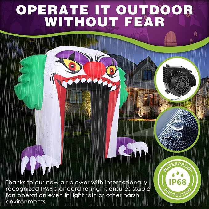 ZPISF Giant 10 FT Halloween Inflatables Clown Archway Outdoor Decorations - Image 4