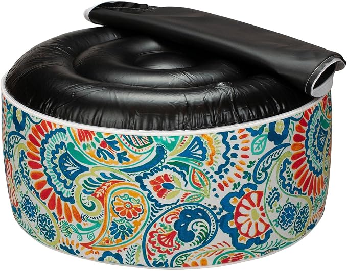 Magpie Fabrics Inflatable Stool Ottoman Pouf D20 xH9, Outdoor Round Footrest - Image 7
