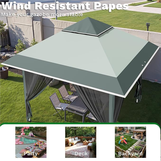 Devoko 12x12 Pop Up Gazebo Canopy Tent - Image 4