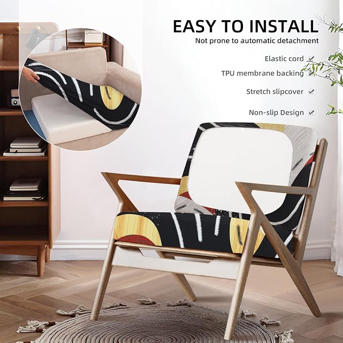 8Pcs Outdoor Cushion Covers, Patio Cushion Covers, Stretch Elastic Slipcovers - Image 5