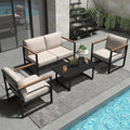 GarveeLife 4 Piece Metal Outdoor Conversation Set by GarveeLife