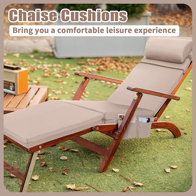 Wenqik 2 Pcs Outdoor Chaise Lounge Cushion - Image 5