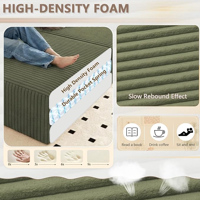 ODUWA Oversized Double Chaise Lounges Indoor, Upholstered Boneless Cloud - Image 5