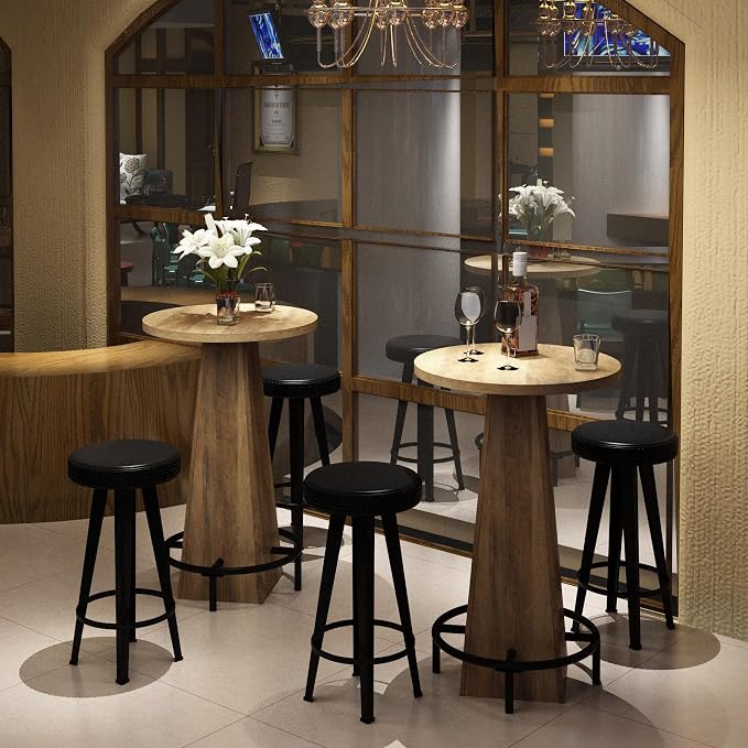 Tall Round Bar Table, Bar Heigh Pub Table, 23.62 inch Outdoor PubTable - Image 3