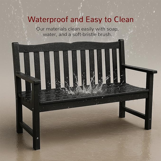 Stoog All-Weather 2-Person Outdoor Bench, 800 lbs Capacity HIPS Plastic Garden - Image 9