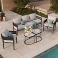 Grand patio 5-Piece Outdoor Furniture Set, 5 Seats Wicker Sofa Conversation Set by GrandPatio