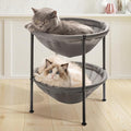 Double Cat Bed Grey, Breathable Kitty Bed by JUNSPOW