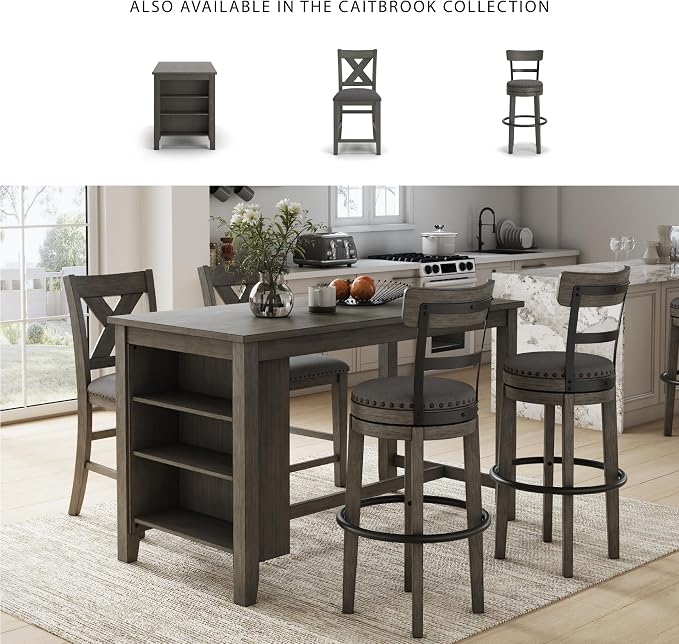 Signature Design by Ashley Caitbrook Casual Farmhouse Tall Upholstered Swivel - Image 6
