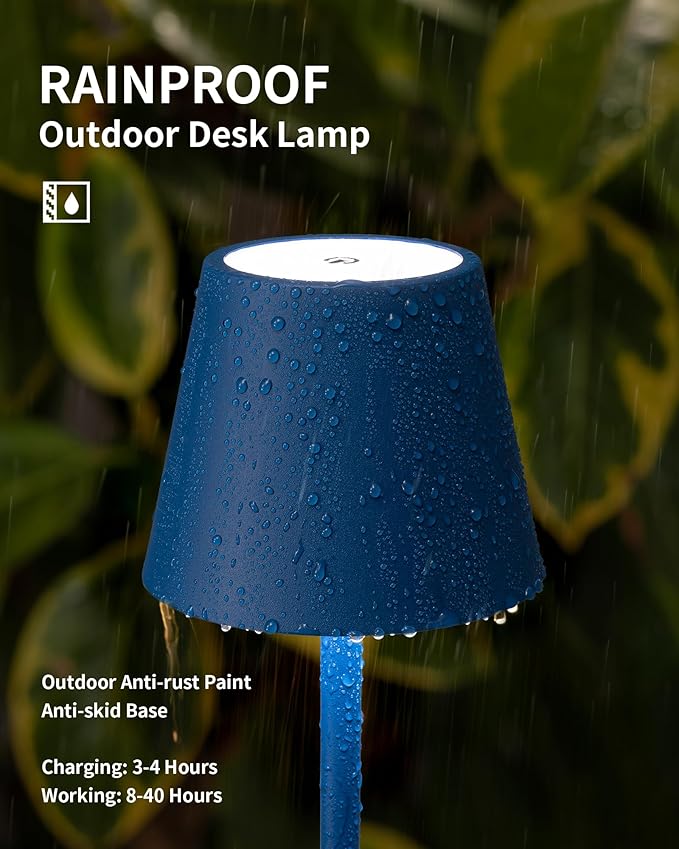 KDG 2 Pack Cordless Table Lamp, Portable LED Desk Lamp, 4000mAh Battery Operated - Image 3