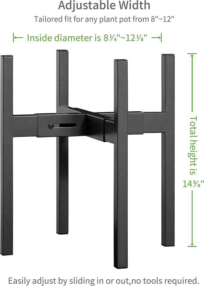 FaithLand Plant Stand, Adjustable Size Fits 8 9 10 11 12 Inches Plant Pot - Image 2