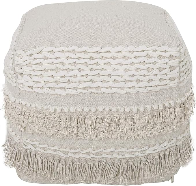 REDEARTH · UNSTUFFED Pouf Ottoman Cover Boho Textured Storage Cube Poof - Image 10