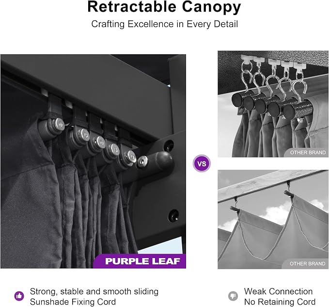 PURPLE LEAF Outdoor Retractable Pergola - Image 5