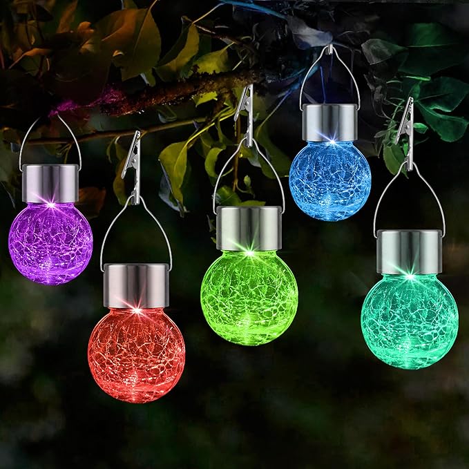 Solar Lights Outdoor Hanging Decorative Globe 8 Pack, Waterproof Solar Lantern by PARTPHONER