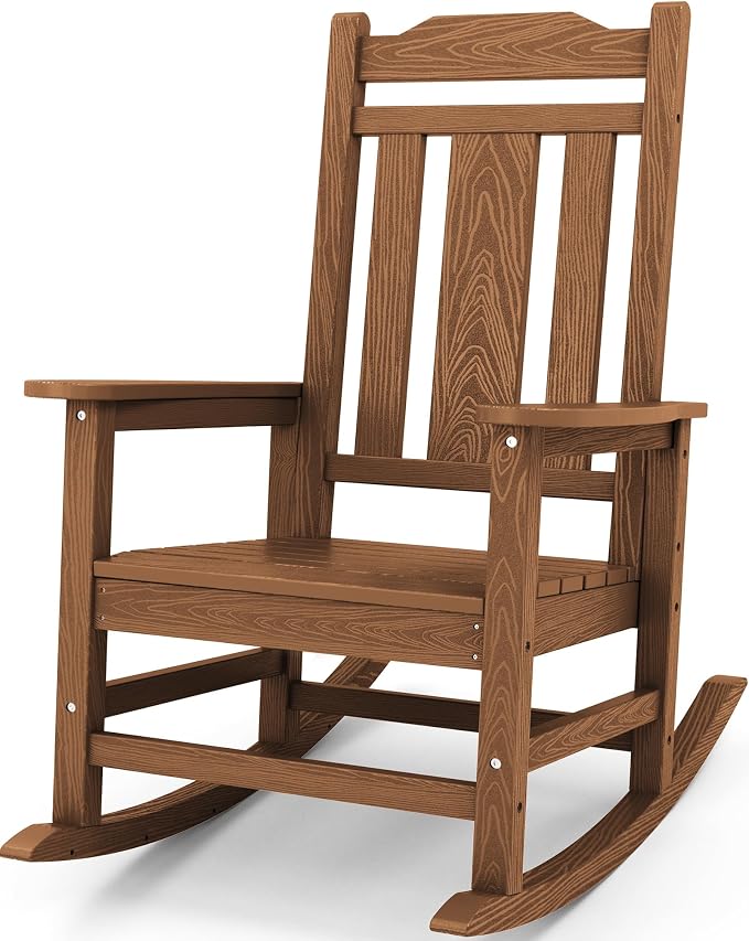 SERWALL Oversized Rocking Chair, HDPE Outdoor Rocking Chairs, Patio Rocking by SERWALL