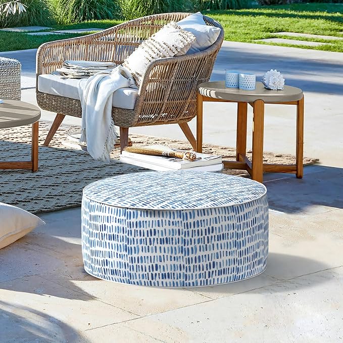 LVTXIII Outdoor Inflatable Ottoman Stool, Patio Water Repellent Footrest Stool - Image 9