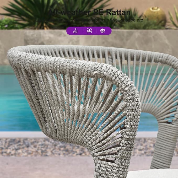 PURPLE LEAF 11 Pieces Outdoor Dining Set Patio Dining Furniture Aluminum Wicker - Image 2