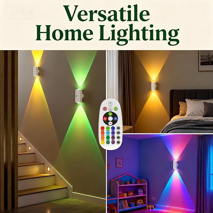 4 Pack Rechargeable Dynamic RGB LED Wall Lamp, Motion-Sensing Step Lights - Image 4