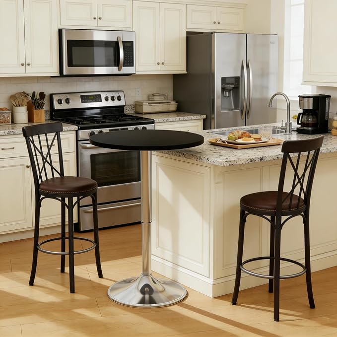 ARTETHYS Bar Table Adjustable Height Swivel 360 Degrees Round Tall Cpunter - Image 6