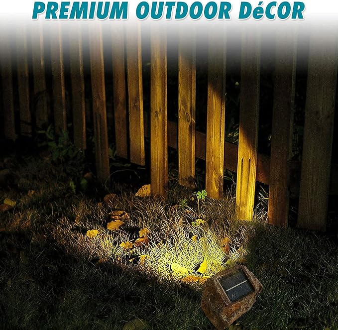 EiGreen 4 Pack Solar Garden Rock Lights Outdoor Decorative, 10 LED Waterproof - Image 7