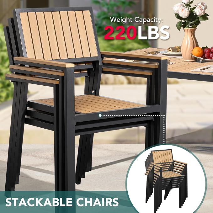 Pamapic 8-Piece Patio Dining Set，Outdoor Aluminum Furniture Set - Image 3