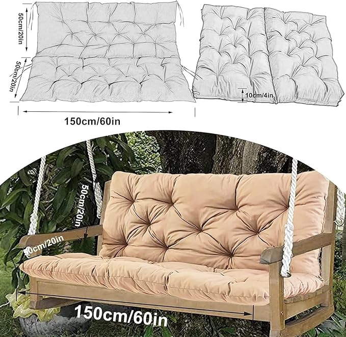 Swing Cushion Replacement Outdoor Porch Waterproof Bench Cushion 2-3 Seater - Image 7