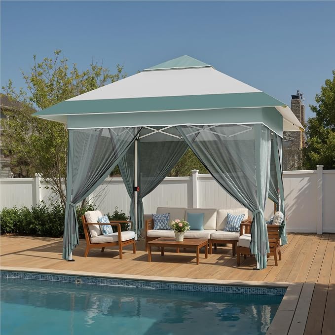 Devoko 10x10 Pop Up Gazebo Canopy Tent - Image 2