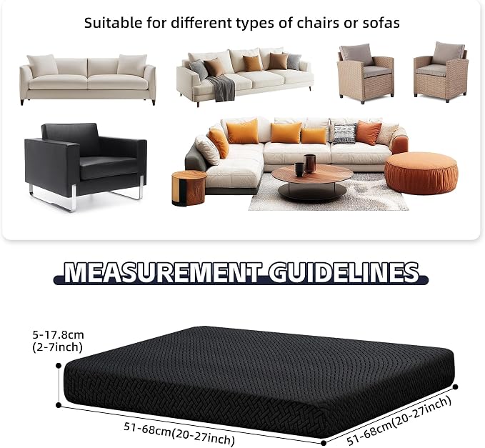 8Pcs Patio Cushion Covers, Outdoor Cushions Covers, Stretch Cushion Covers - Image 2