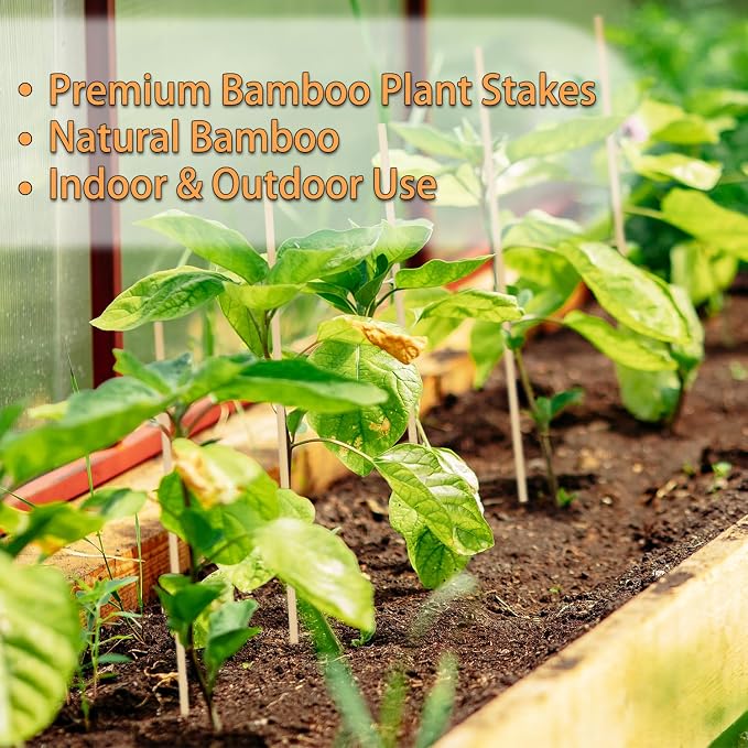 50PCS Bamboo Plant Stakes, 18Inch Natural Bamboo Sticks Garden Stake, - Image 4