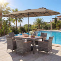 Tangkula 9 Piece Rattan Outdoor Dining Set by TANGKULA