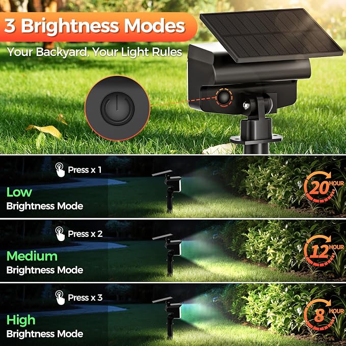Solar Spot Lights Outdoor, 92 LEDs Landscape Lighting - Image 3