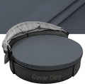 Round Outdoor Daybed Cushion Cover Replacement, Anti-UV Water-Resistant Patio by SOWINOS
