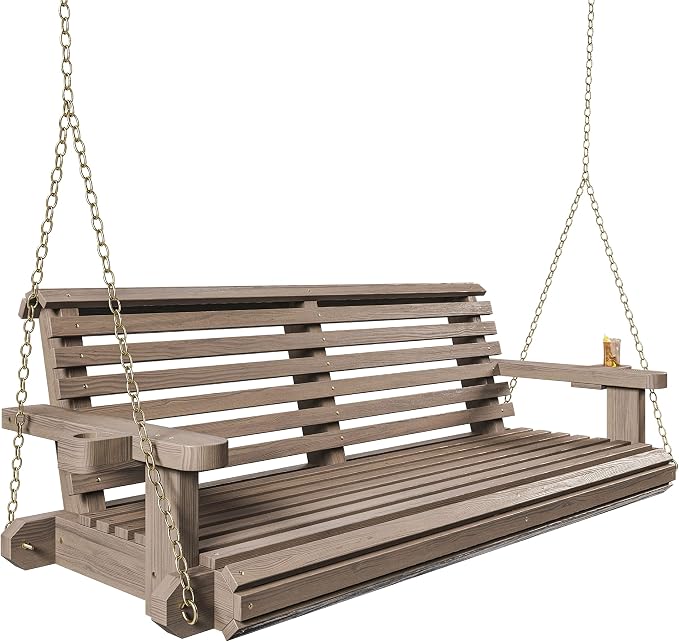 Porchgate Amish Heavy Duty 800 Lb Roll Comfort Treated Porch Swing W/Chains by Porchgate