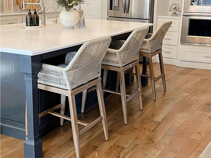 PURPLE LEAF Outdoor 24" Counter Height Bar Stools Chair Set of 2, All Weather - Image 2