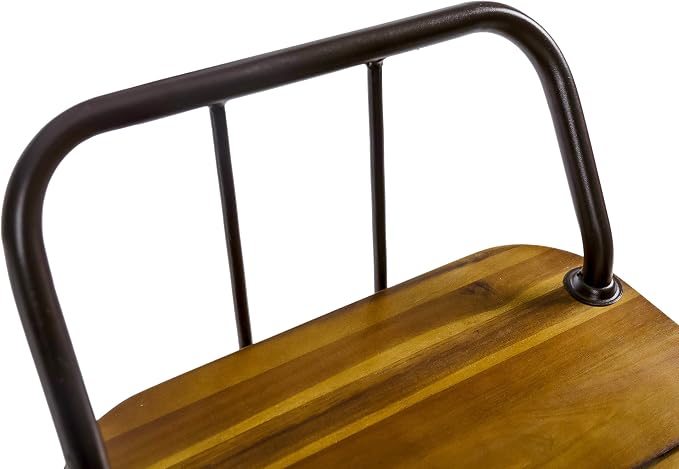 Christopher Knight Home Leonardo Outdoor Industrial Acacia Wood Barstools - Image 8