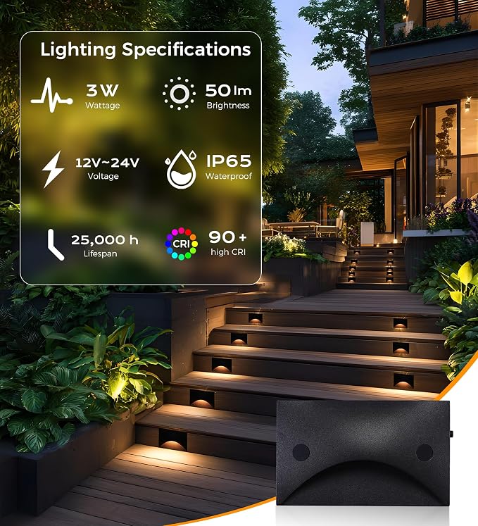 Cloudy Bay Low Voltage LED Step Lights Outdoor, Surface Mount/J-Box Mount - Image 6