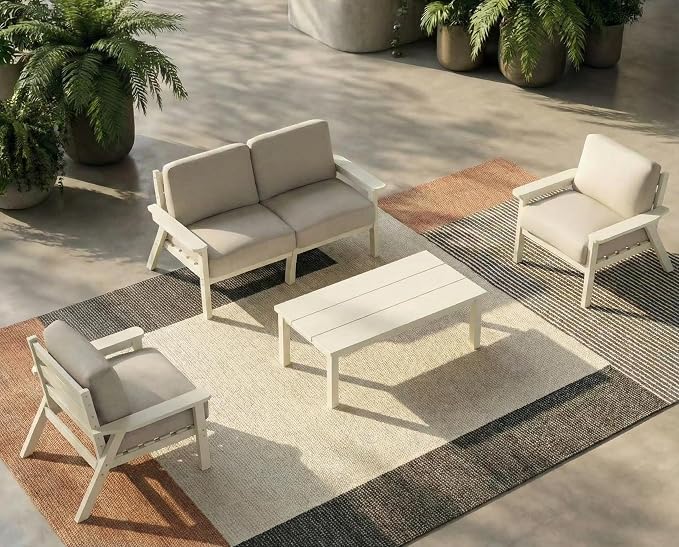 HDPE 5 Piece Patio Furniture Set, Outdoor Sectional Furniture by PatioKingdom