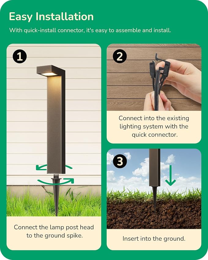 EDISHINE Low Voltage Landscape Lighting, 3.2W 3000K 50, 000Hrs Electric LED - Image 5