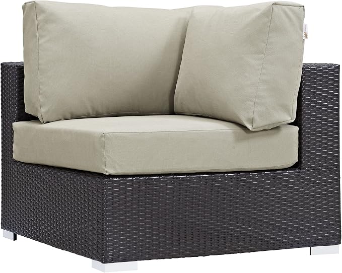 Modway Convene Wicker Rattan Outdoor Patio Sectional Sofa Corner Seat in - Image 3