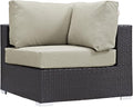 Modway Convene Wicker Rattan Outdoor Patio Sectional Sofa Corner Seat in by Modway