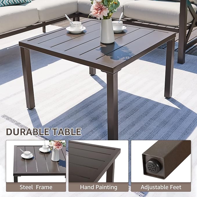 NATURAL EXPRESSIONS 6 Pieces Patio Furniture Sets, Metal Outdoor Sectional - Image 6