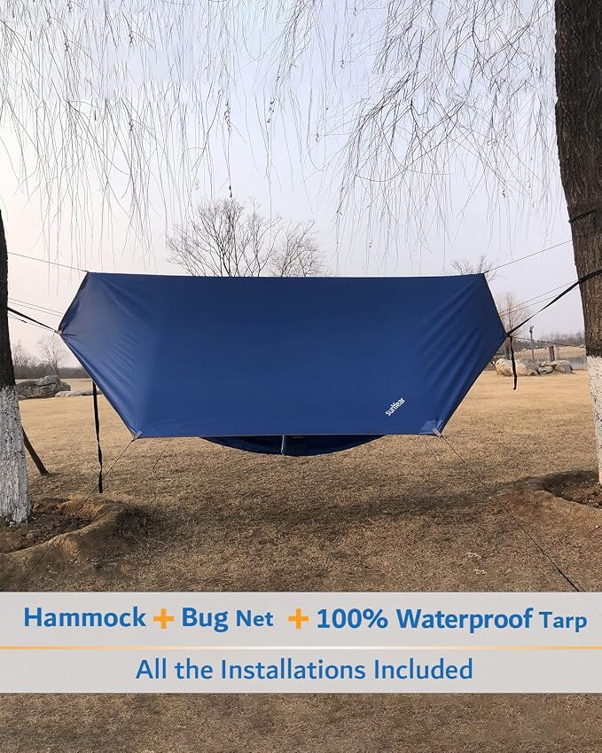 Sunyear Camping Hammock, Portable Single & Double Hammock - Image 3