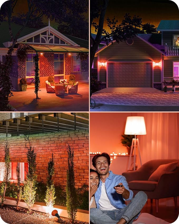 EDISHINE PAR38 Orange LED Flood Light Bulbs Outdoor, Dimmable LED Light Bulb - Image 6