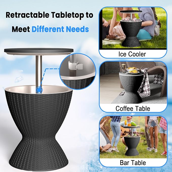 EasyUp Outdoor Cooler Bar Table – 8 Gallon Outdoor Patio Cooler Table - Image 4
