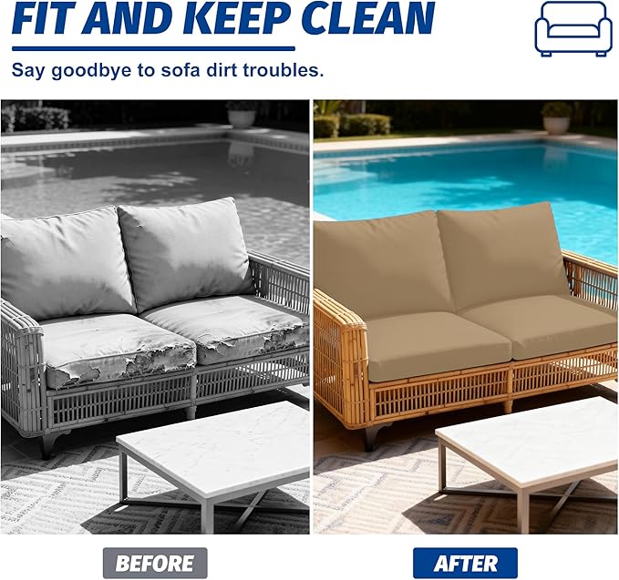 Patio Stretch Cushion Covers, Outdoor Sofa slipcovers - Image 5