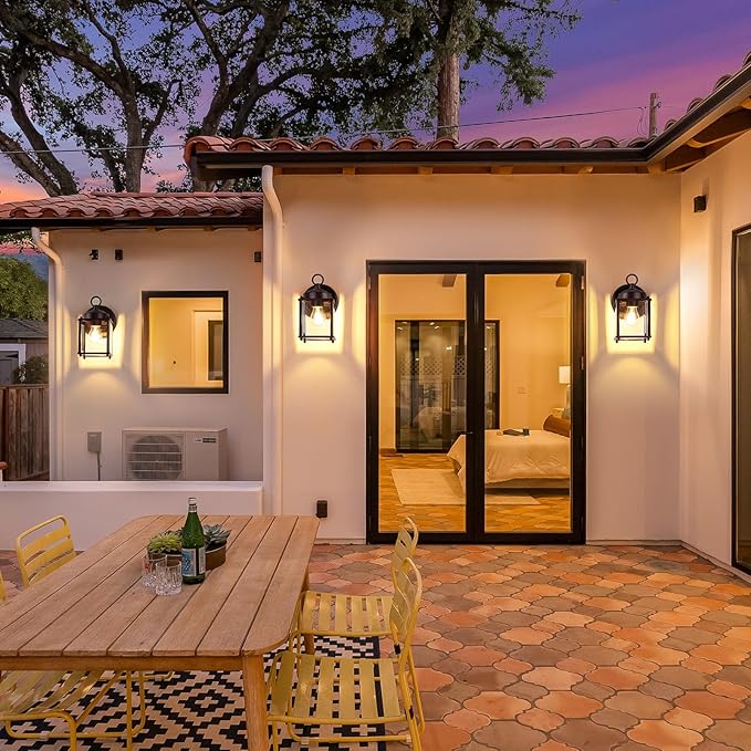 Outdoor Wall Lantern, Exterior Dark Chocolate Waterproof Wall Sconce Lighting - Image 6