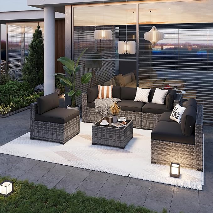 Aoxun Patio Furniture Sets, 7-Piece Outdoor Patio Furniture - Image 2
