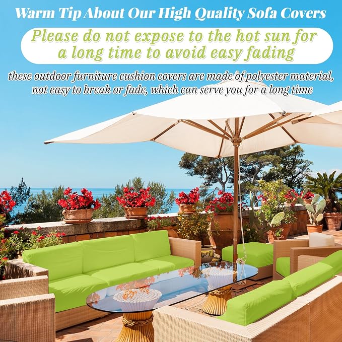 Patelai 11 Pcs Waterproof Patio Cushion Covers - Image 6