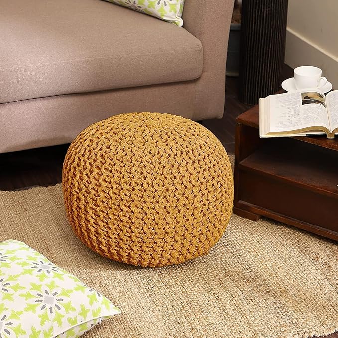 REDEARTH · Round Pouf Foot Stool Bean Bag Ottoman - Image 2